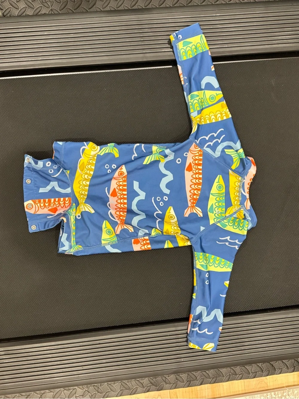Tea Collection Blue Fish Zip-Up One-Piece Swimsuit